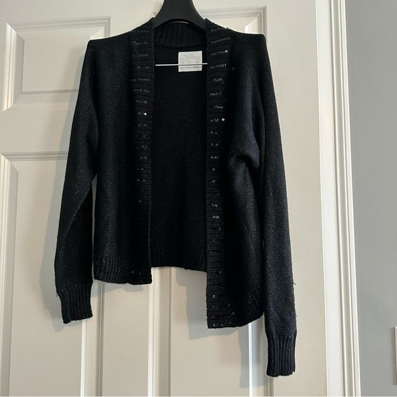 Pull Gilet Justice Fille Bleu - Taille 12 - Manches Courtes Dos En V - Occasion Très Bon état